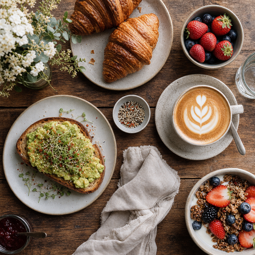 Frühstücksauswahl im Café de Gill